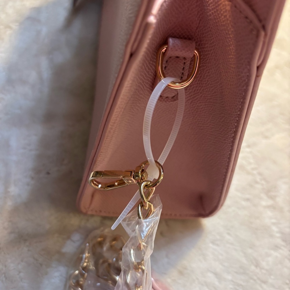 NWT Grossi New York Crossbody Bag Barbie Pink Faux Leather Gold Hardware NEW - Picture 12 of 15